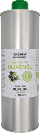 Оливковое масло высшего сорта BIO Extra Virgin Premium TASNIM в жестяной банке 1000 мл