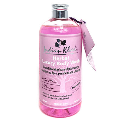 Indian Khadi / Увлажняющий гель для душа с дикой розой и медом, 300 мл